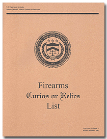 Firearms Curios or Relics List