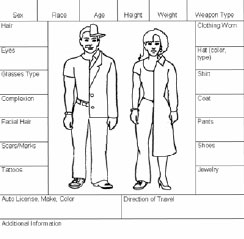 Image of a sample suspect form