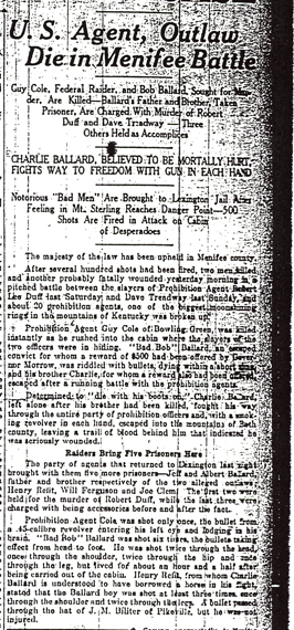 Newspaper article regarding E Guy Cole