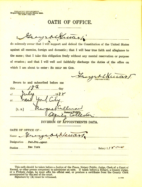 Oath of Office for Geoge Stewart