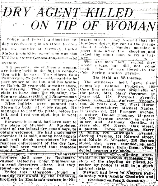 Newspaper article regarding George Stewart