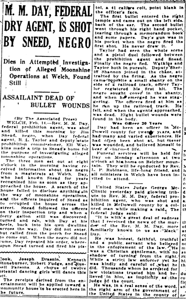 Newspaper article regarding Malcolm Day
