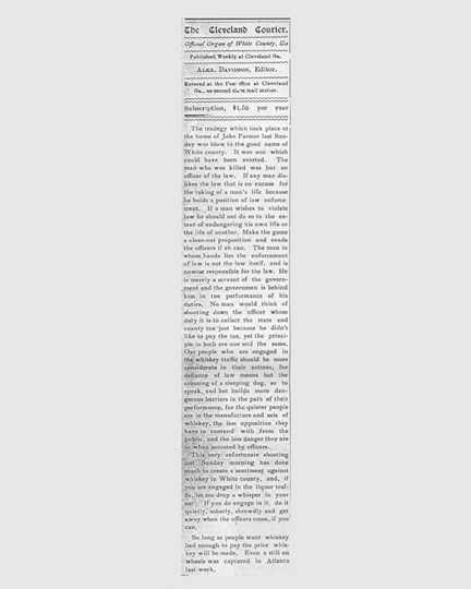 Picture of the The Cleavland Courier Newspaper.