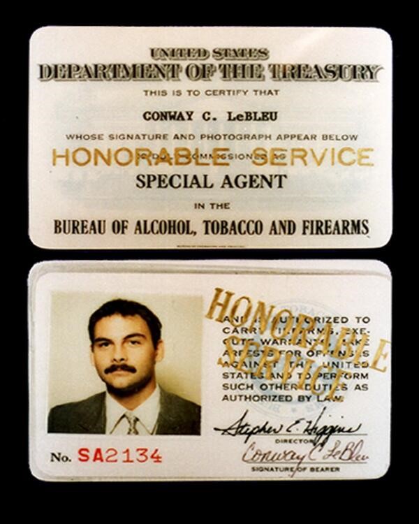 image of the credentials for Special Agent Conway LeBleu 