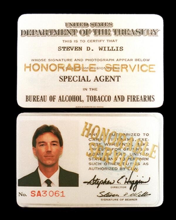 Fallen Special Agent Steven Willis' credentials Image of Fallen Special Agent Steven Willis' credentials