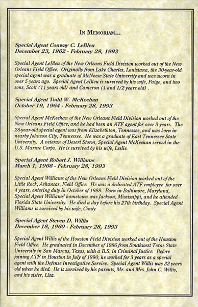 Memorial Service Program: In Memoriam (3 of 4)