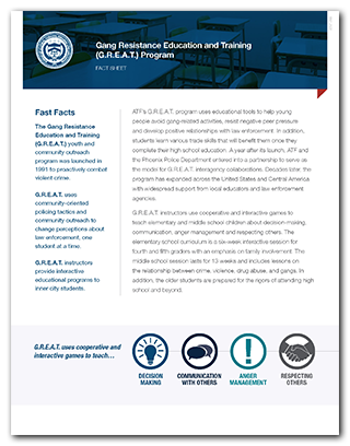Vista previa de la ficha técnica del G.R.E.A.T. en PDF para imprimir.