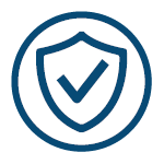 Outline of an officer badge with a check mark in the center