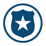 badge with a star inside of it