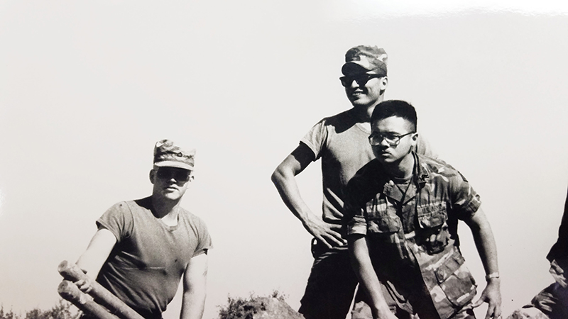 Astor Lim and his friends in the US Army 249th Combat Engineers Squad