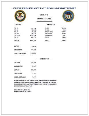 Front cover sheet of the 2021 AFMER Report