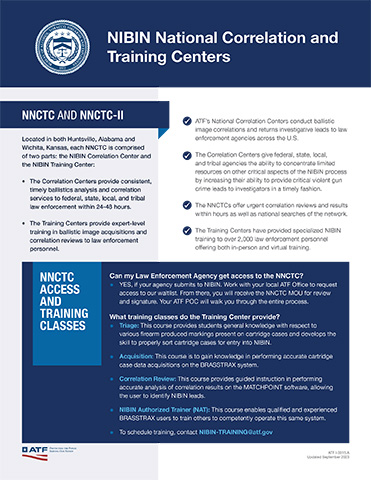 NIBIN National Correlation and Training Centers Infographic Thumbnail NIBIN National Correlation and Training Centers Infographic Thumbnail