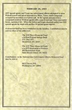 Memorial Service Program with the history of those killed on February 28, 1993 (2 of 4)