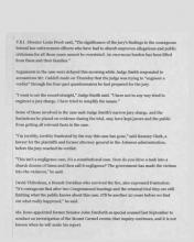 The New York Times article with the headline, Jury Finds for U.S. in Deaths at Waco (3 of 3)