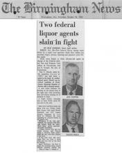 The Birmingham News article with headline, Two Federal Liquor Agents Slain in Fight