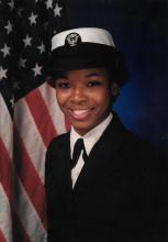 Shannon Simpson in her Navy uniform